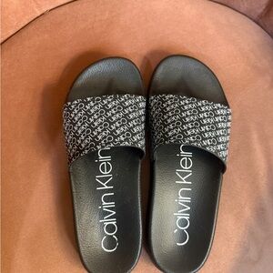 Calvin Klein Black Slide Sandals